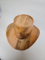 Maple Cowboy Hat - Rare Wood Turned Men's Headwear #275