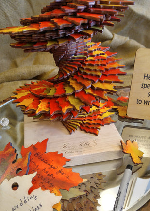 Colorful Fall Leaves Memory Sculpture