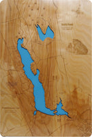 North Pond, Maine - Laser Cut Wood Map