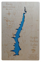Apple Valley Lake, Ohio - Laser Cut Wood Map