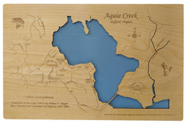 Aquia Creek, VA - Laser Cut Wood Map