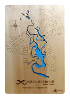 Aquia Harbour, VA - Laser Cut Wood Map
