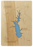 Lake Arrowhead, Georgia - Laser Cut Wood Map