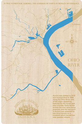 Lake Aurora, FL - Laser Cut Wood Map