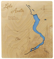 Lake Austin, Ohio - Laser Cut Wood Map