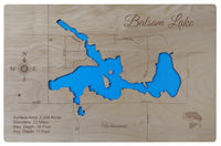 Balsam Lake, Wisconsin - Laser Cut Wood Map