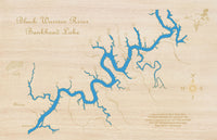 Bankhead Lake & Black Warrior River, Alabama- Laser Cut Wood Map