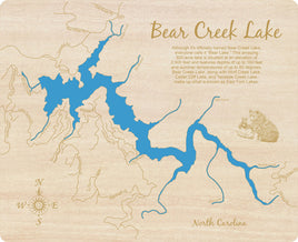 Bear Lake, NC - Laser Cut Wood Map