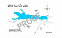 West Bearskin Lake, MN - Laser Cut Wood Map
