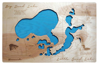 Big Sand, MN - Laser Cut Wood Map