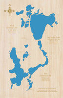 Big Spirit Lake, Iowa- Laser Cut Wood Map