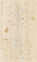 Blue Ridge Parkway - Laser Cut Wood Map