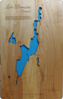 Lake Bomoseen, Vermont- Laser Cut Wood Map