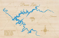 Boone Lake, Tennessee - Laser Cut Wood Map