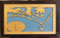 Cape Lookout, North Carolina - Laser Cut Wood Map