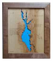 Lake Cascade, Idaho - Laser Cut Wood Map