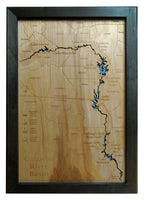 Catawba-Wateree River Basin, NC - Laser Cut Wood Map