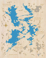 Beaver, Catchacoma, and Mississauga Lakes - Laser Cut Wood Map
