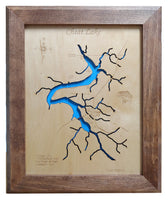 Cheat Lake, West Virginia - Laser Cut Wood Map