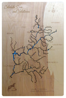 Colorado River and its Tributaries - Laser Cut Wood Map