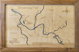 Connoquenessing Creek, Pennsylvania - Laser Cut Wood Map
