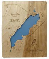 Connors Lake, Wisconsin - Sawyer County - Laser Cut Wood Map