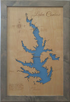 Lake Conroe, Texas  - Laser Cut Wood Map