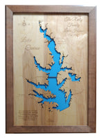 Lake Conroe, Texas  - Laser Cut Wood Map