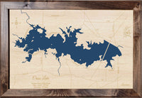 Cross Lake, Louisiana - Laser Cut Wood Map