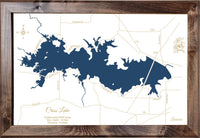 Cross Lake, Louisiana - Laser Cut Wood Map