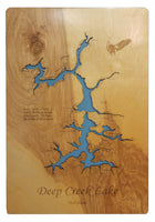 Deep Creek Lake, MD - Laser Cut Wood Map
