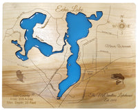 Echo Lake, Wisconsin - Laser Cut Wood Map