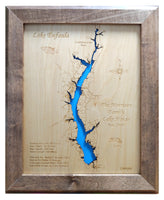 Lake Eufaula in Georgia and Alabama- Laser Cut Wood Map