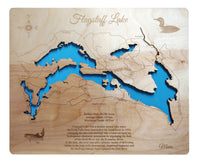 Flagstaff Lake, Maine - Laser Cut Wood Map