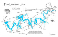 Fort Loudoun Lake, TN - Laser Cut Wood Map