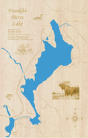 Franklin Pierce Lake, NH - Laser Cut Wood Map