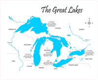 The Great Lakes - Laser Cut Wood Map