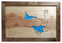 Lake Harmony and Big Boulder Lake, PA - Laser Cut Wood Map