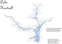 Lake Hartwell, GA & SC - Laser Cut Wood Map