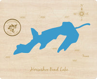 Horseshoe Bend Lake - Laser Cut Wood Map
