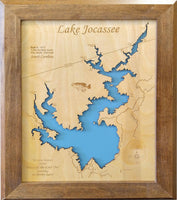 Lake Jocassee, South Carolina - Laser Cut Wood Map