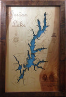 Jordan Lake, NC - Laser Cut Wood Map