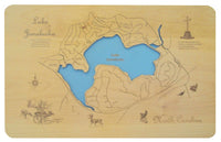 Lake Junaluska, North Carolina  - Laser Cut Wood Map
