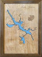 Lake Jordan, AL - Laser Cut Wood Map