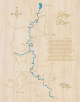 Kings River, Arkansas - Laser Cut Wood Map