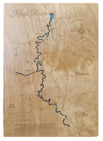 Kings River, Arkansas - Laser Cut Wood Map