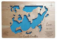 Lac Courte Oreilles, Wisconsin - Laser Cut Wood Map