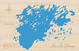 Lac la Ronge, Saskatchewan, Canada - Laser Cut Wood Map