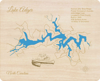 Lake Adger, North Carolina - Laser Cut Wood Map