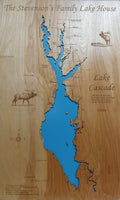 Lake Cascade, Idaho - Laser Cut Wood Map